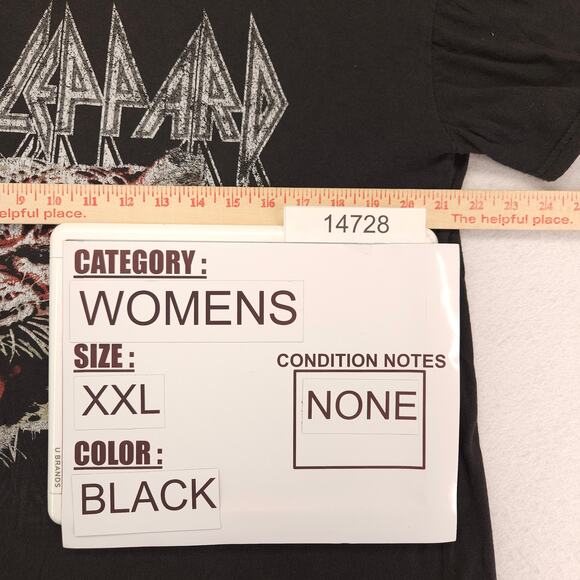 Def Leppard Band Graphic Short Sleeve Crew Neck Shirt Womens Size 2XL Black - Picture 7 of 9